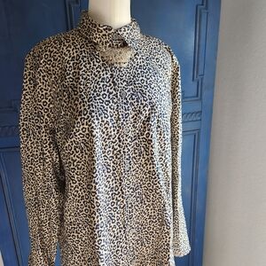 J. Crew Leopard Print Button Down Shirt